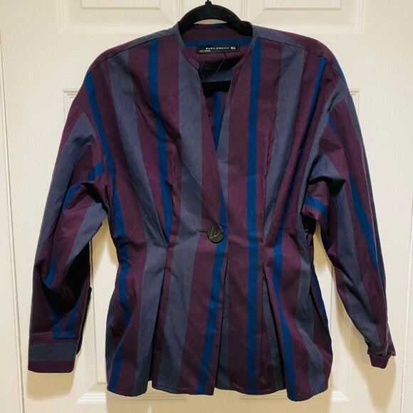 Striped Purple and Blue Blazer - Picture 1 of 6